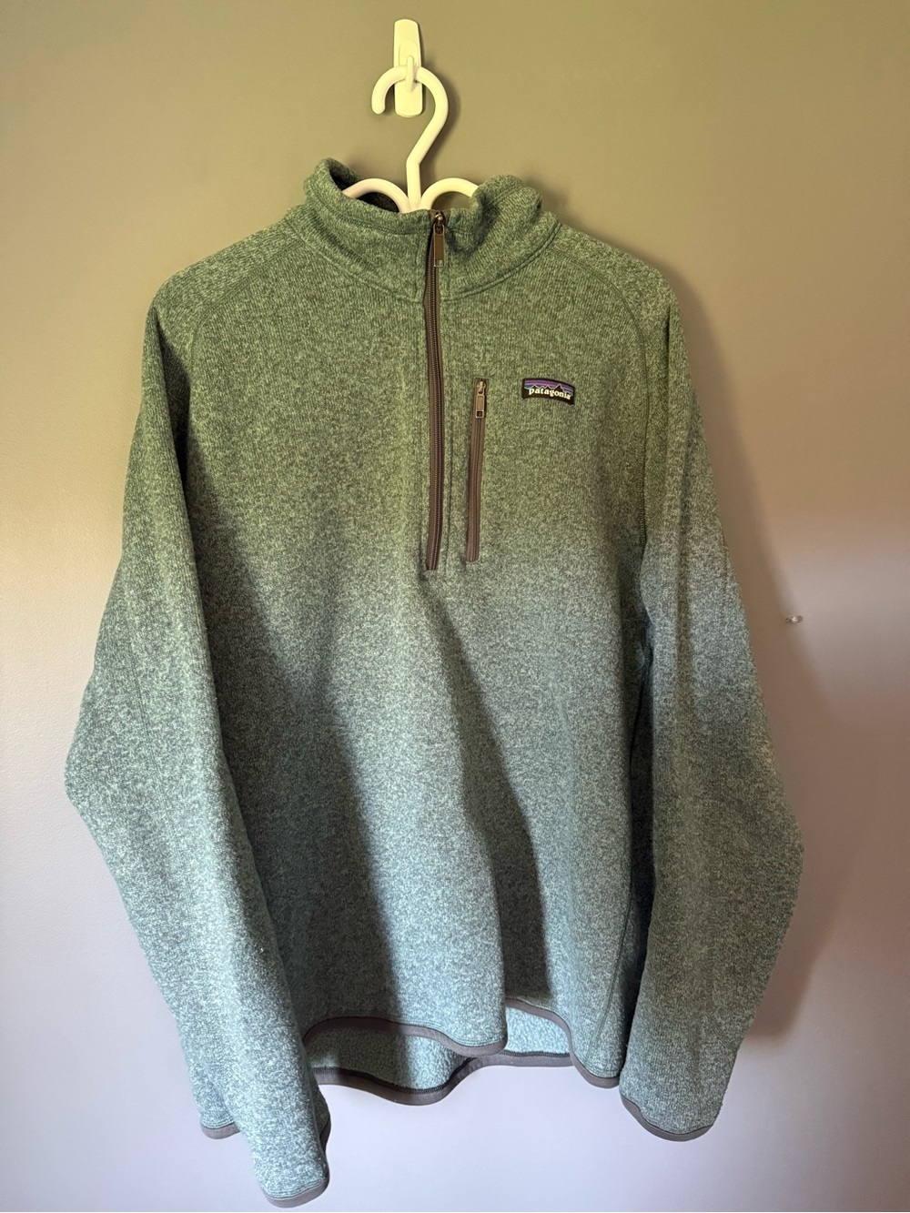 Patagonia Men’s Green/Blue Quarter-Zip Fleece Pullover